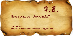 Haszonits Bodomér névjegykártya